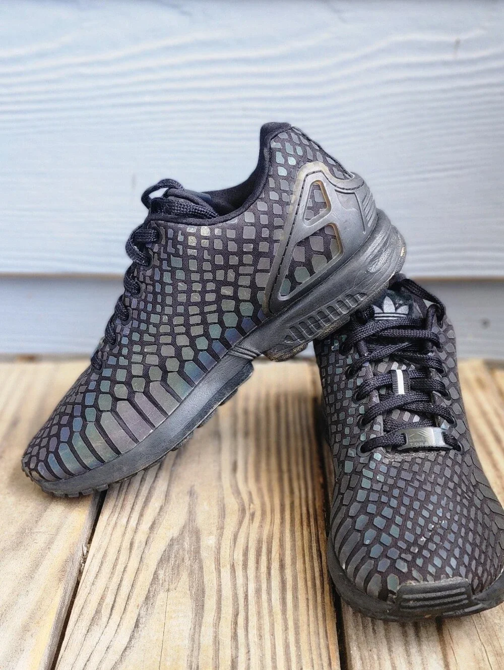 Adidas Flux reflective snakeskin Sz 8